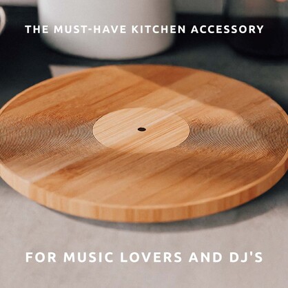 PIKKII - 12 Inch Record Bamboo Chopping Board