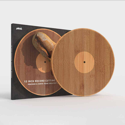 PIKKII - 12 Inch Record Bamboo Chopping Board