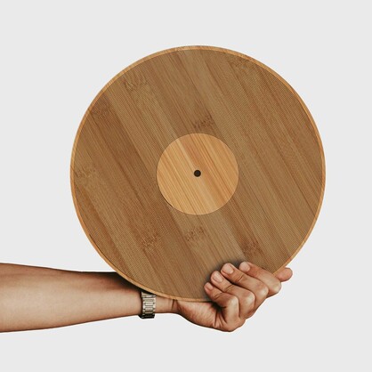 PIKKII - 12 Inch Record Bamboo Chopping Board