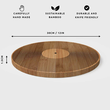 PIKKII - 12 Inch Record Bamboo Chopping Board