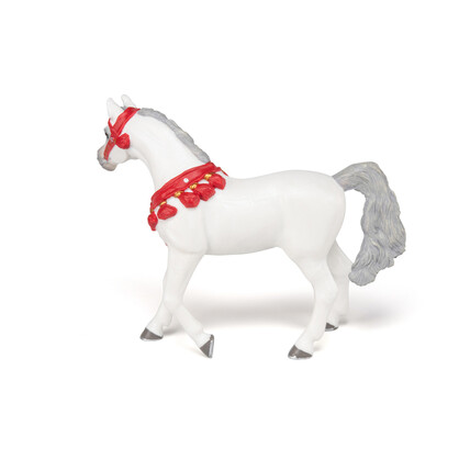 Papo - White Arabian horse in parade dress Figurine