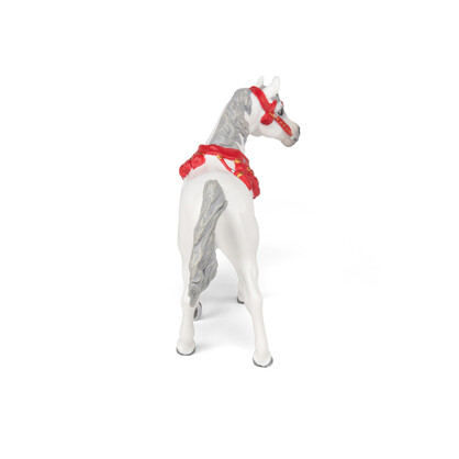 Papo - White Arabian horse in parade dress Figurine