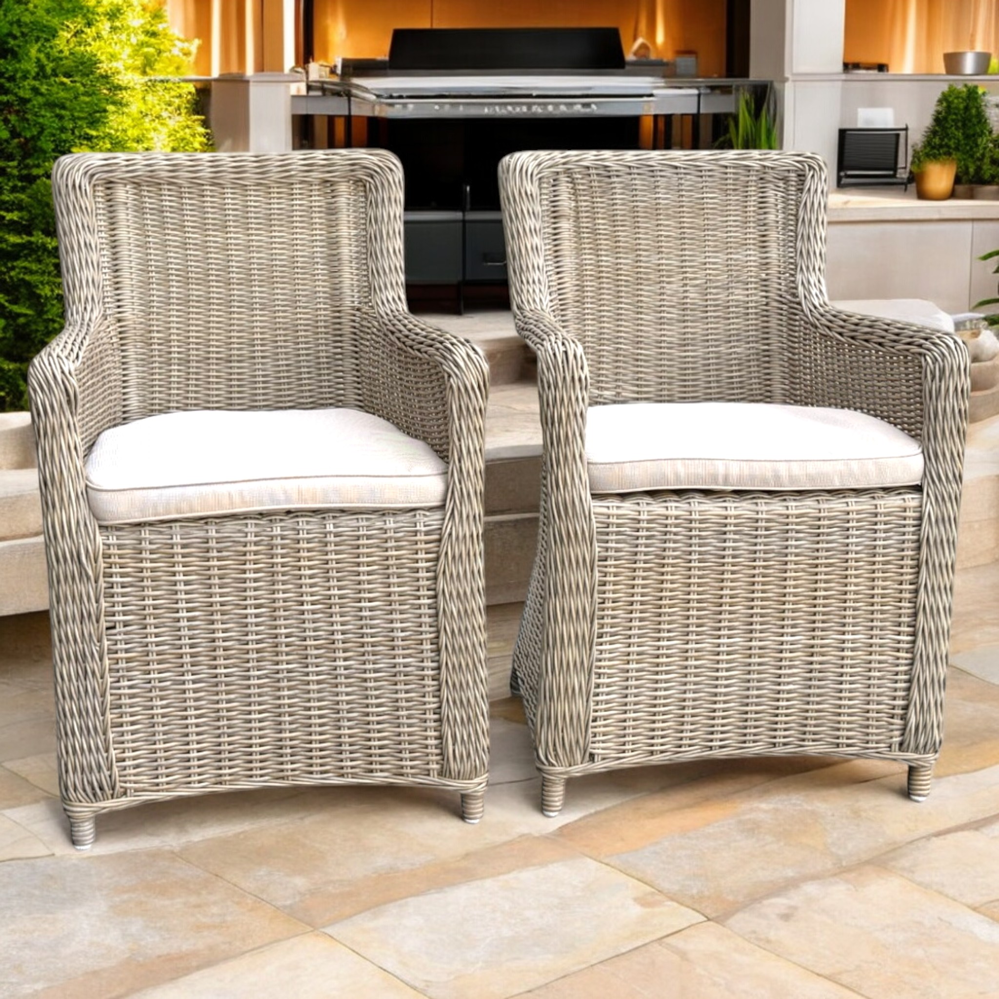 Ashburton 5‑Piece Outdoor Wicker Dining Set – Aluminium Frame, 160 cm Table