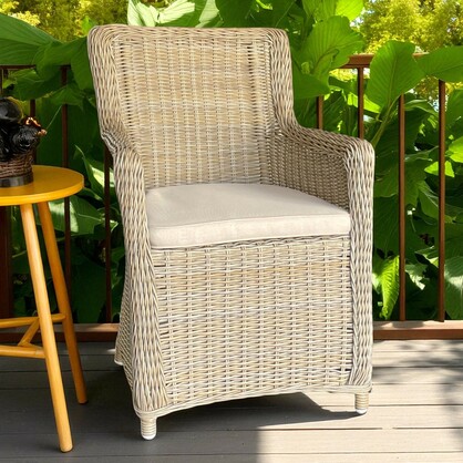 Ashburton 5‑Piece Outdoor Wicker Dining Set – Aluminium Frame, 160 cm Table