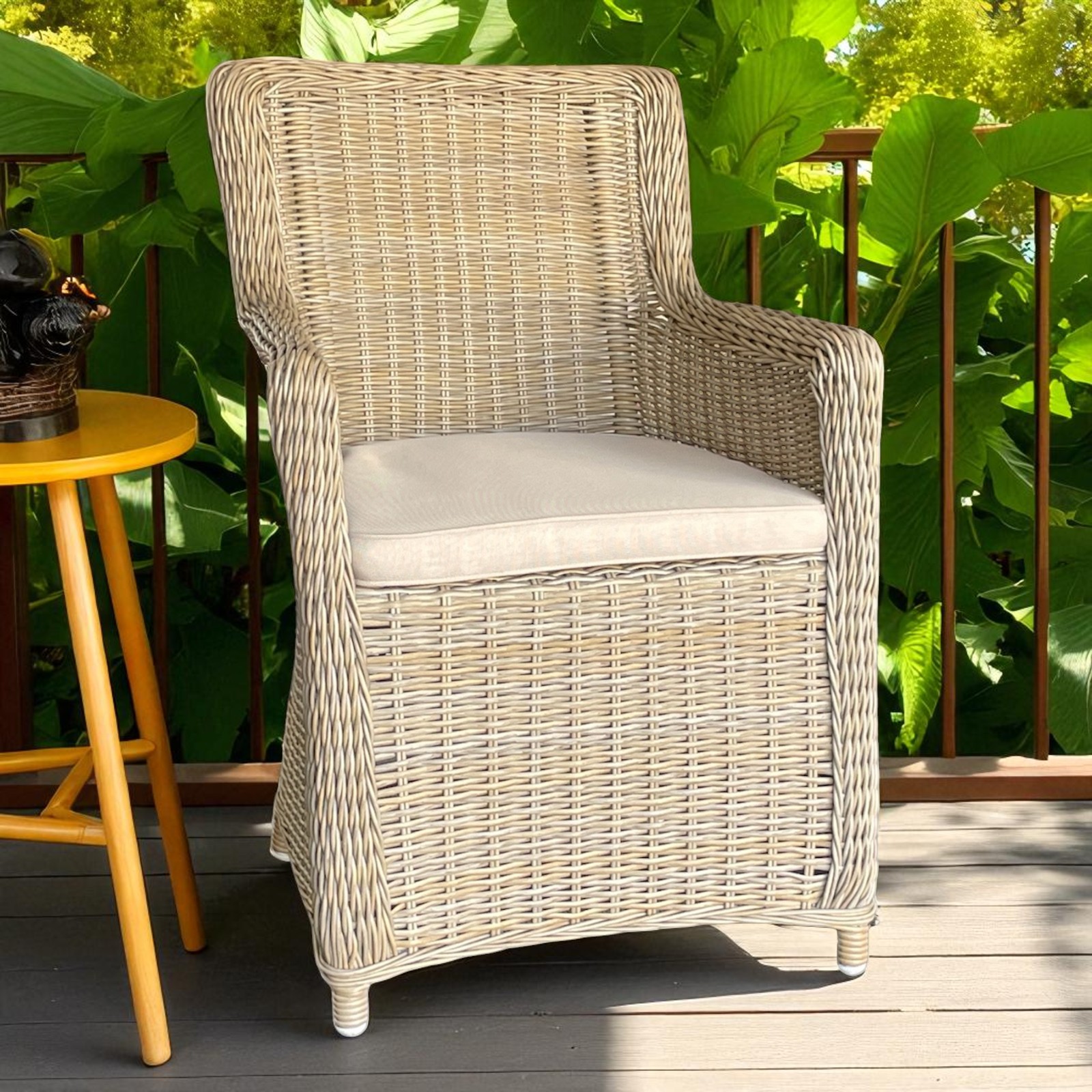 Ashburton 5‑Piece Outdoor Wicker Dining Set – Aluminium Frame, 160 cm Table