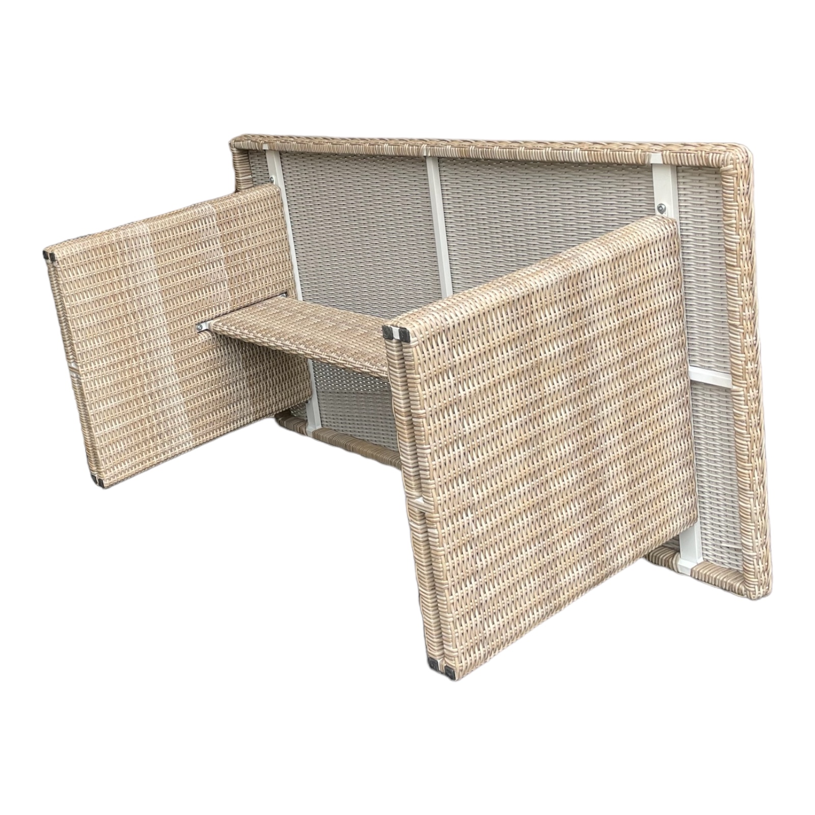 Ashburton 5‑Piece Outdoor Wicker Dining Set – Aluminium Frame, 160 cm Table