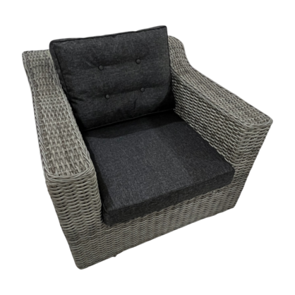 Beaumaris 5-Seater Outdoor Wicker Coffee Lounge Set – Tempered Glass, Aluminium Frame