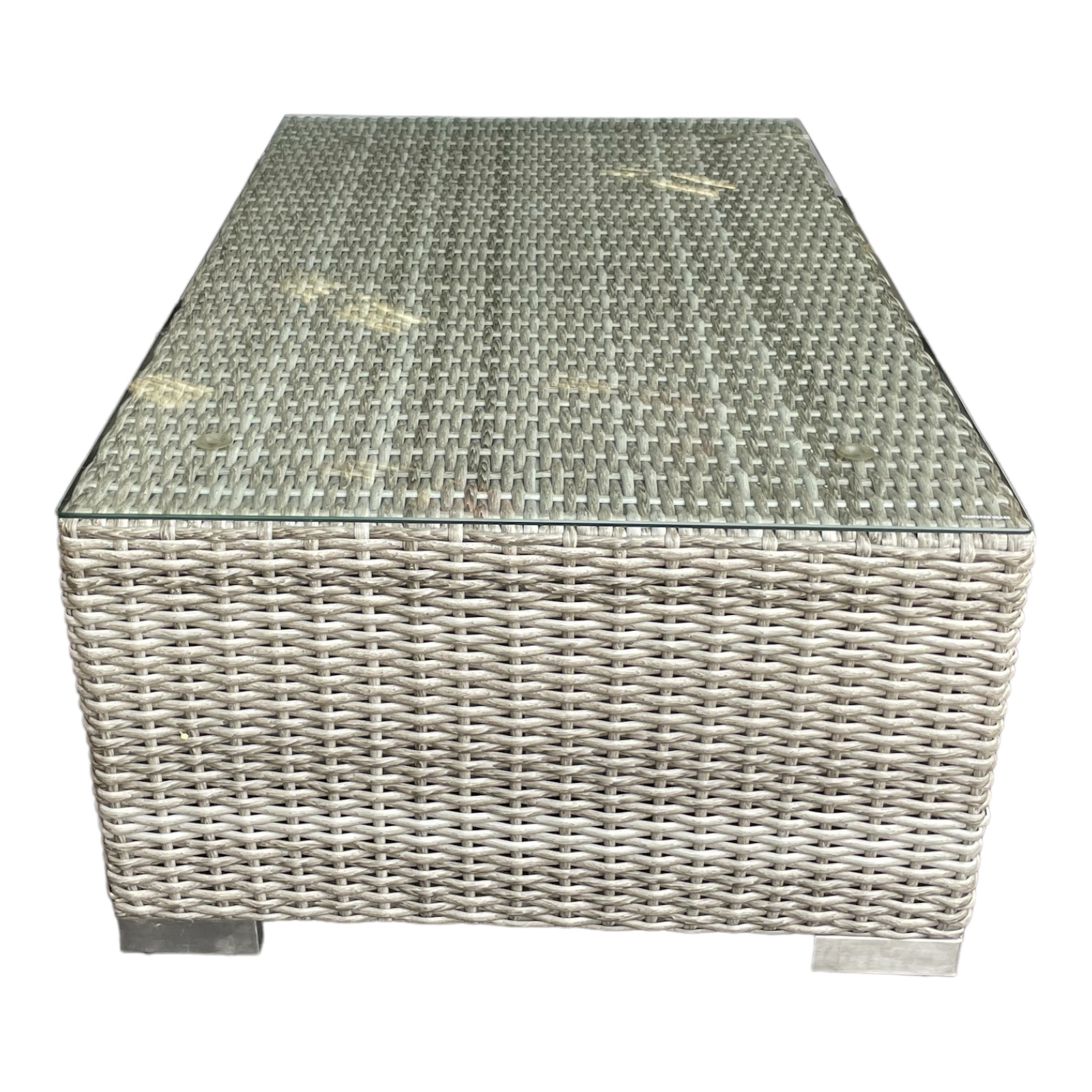 Beaumaris 5-Seater Outdoor Wicker Coffee Lounge Set – Tempered Glass, Aluminium Frame