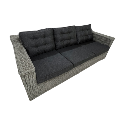 Beaumaris 5-Seater Outdoor Wicker Coffee Lounge Set – Tempered Glass, Aluminium Frame