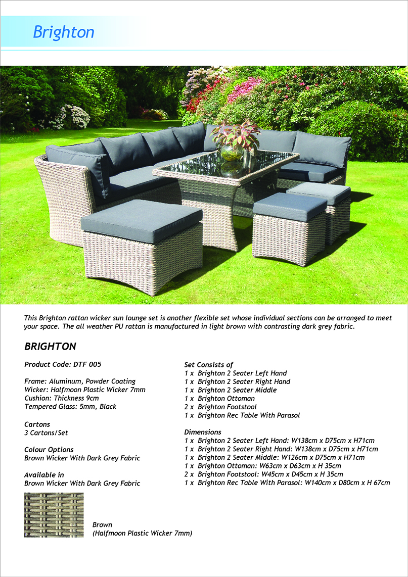 Brighton Modular Outdoor Lounge Suite – 9-Seater PE Wicker Furniture