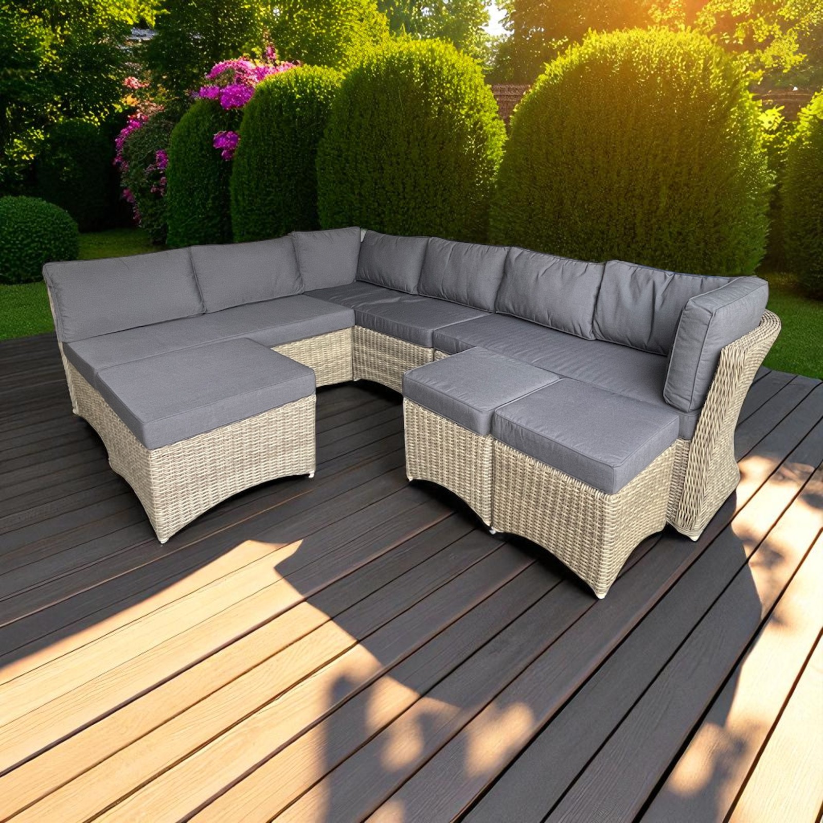 Brighton Modular Outdoor Lounge Suite – 9-Seater PE Wicker Furniture