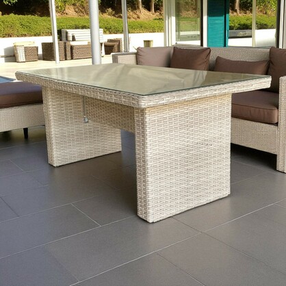 Camberwell Outdoor Wicker Lounge Sofa, Chairs & Ottoman Set – Durable Aluminium Frame