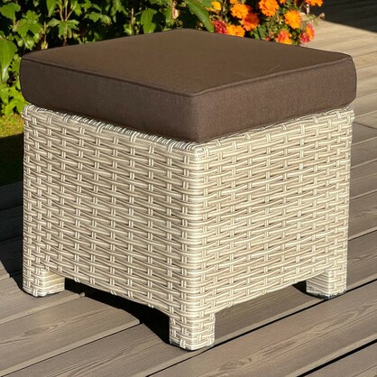 Camberwell Outdoor Wicker Lounge Sofa, Chairs & Ottoman Set – Durable Aluminium Frame