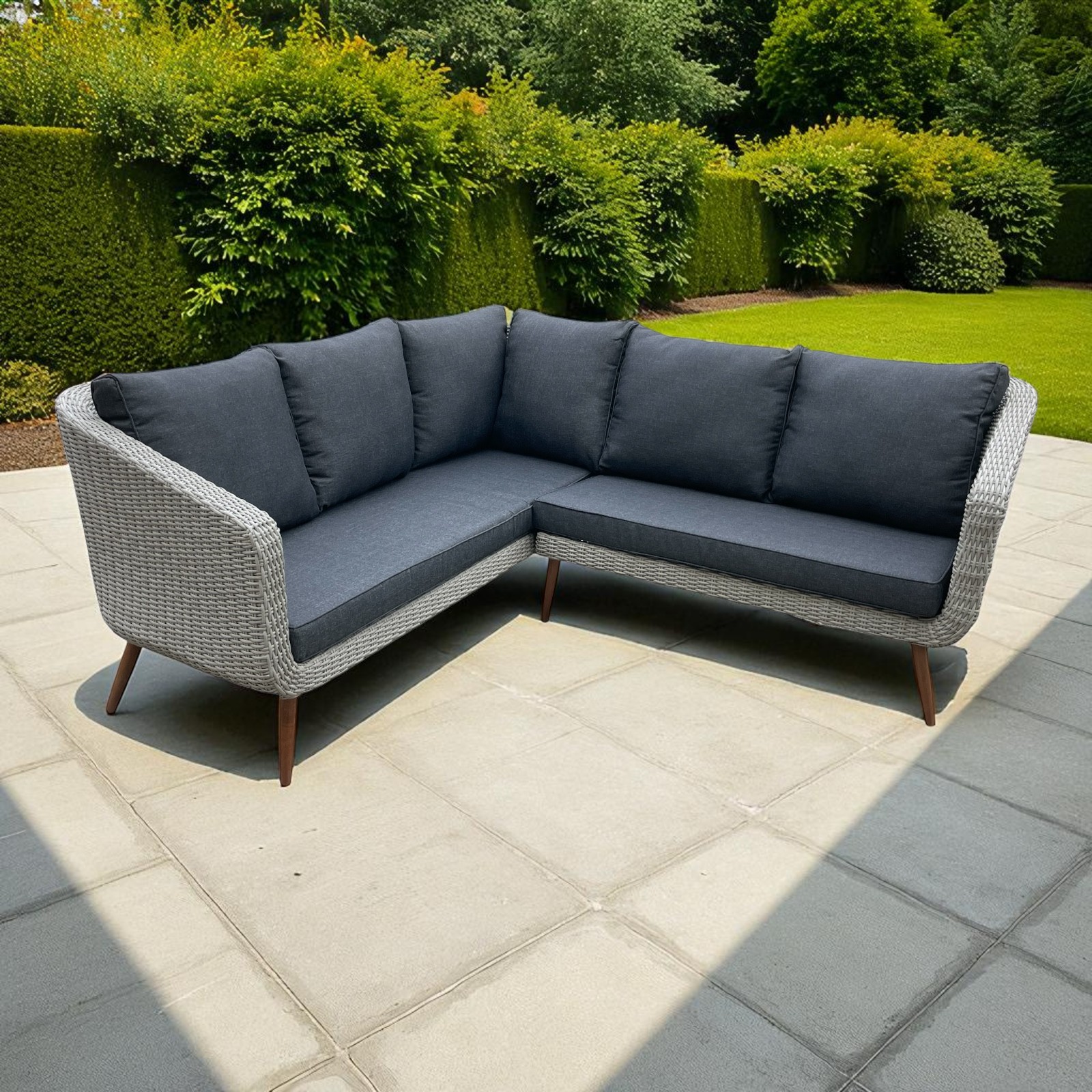 Wholesale Mitcham 5-Seater Outdoor Corner Lounge Set – Timber & Wicker ...