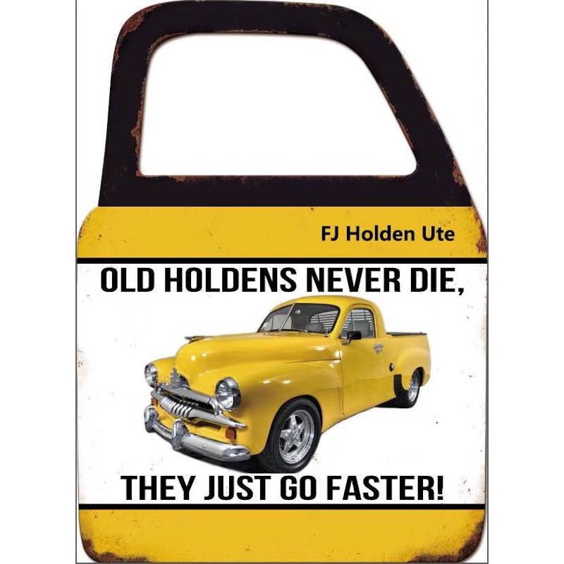 FJ Holden Ute Yellow Wall Art With Mirror