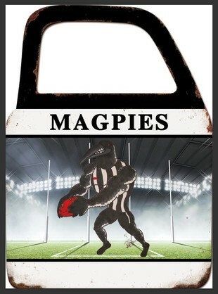 Magpies Football Wall Art With Mirror