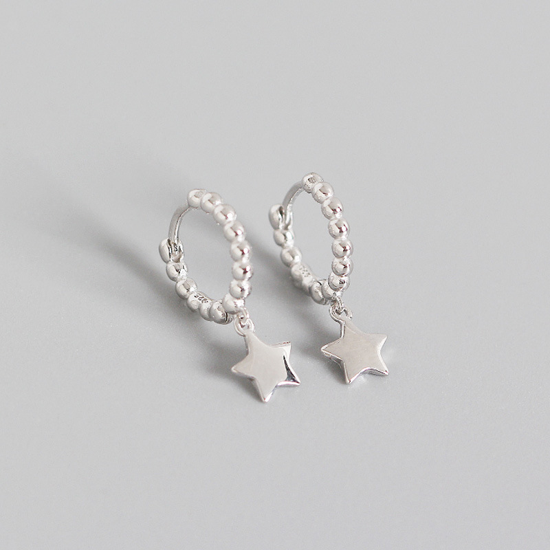 Cable Star Huggie - Silver