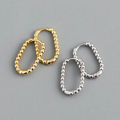 Sterling Silver Cable Rectangle Huggy