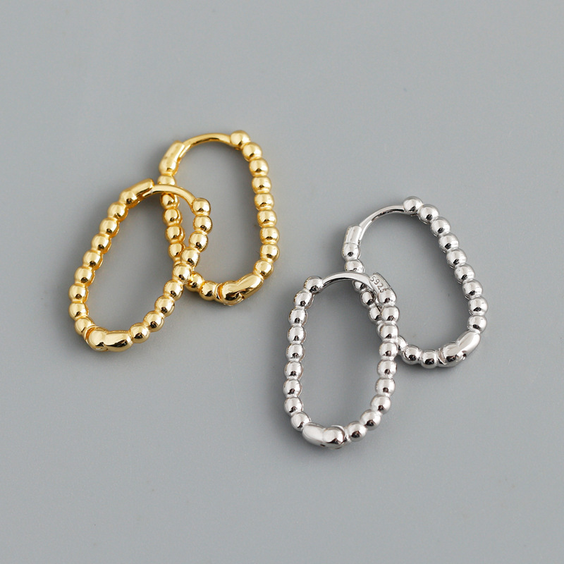 Sterling Silver Cable Rectangle Huggy