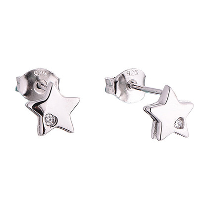 Star CZ Studs - Silver