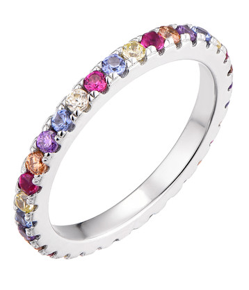 Sterling Silver Rainbow Eternity Ring
