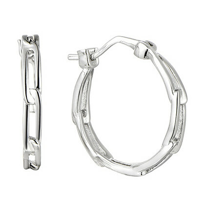 Chain Link Huggie - Silver