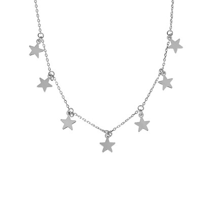 Sterling Silver Multi Star Necklace