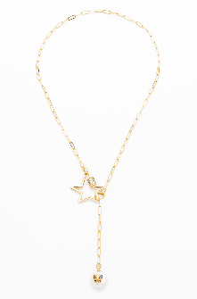 Star and Pearl Gold Chain Necklace