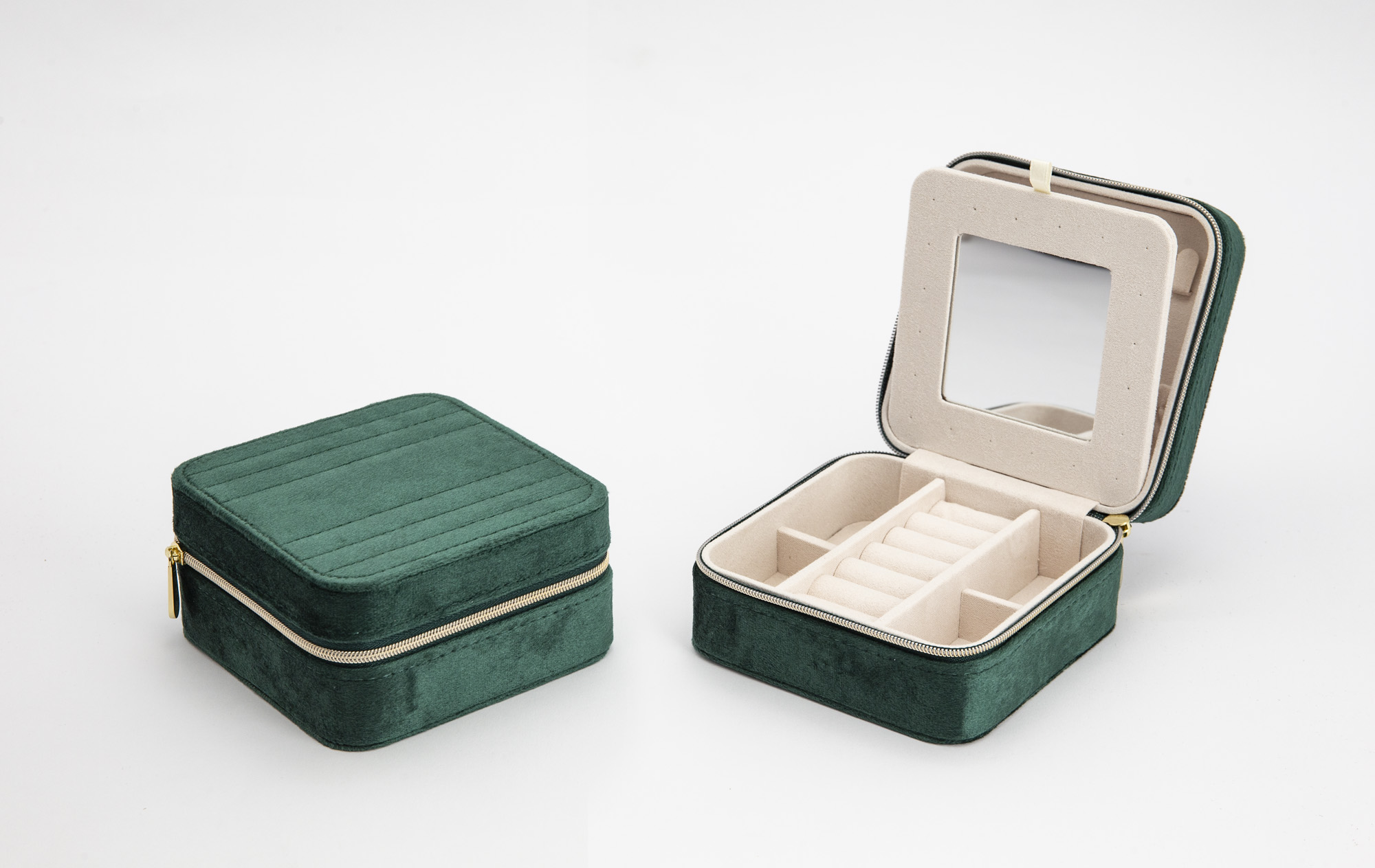 Velvet Jewellery Cube-Hunter Green