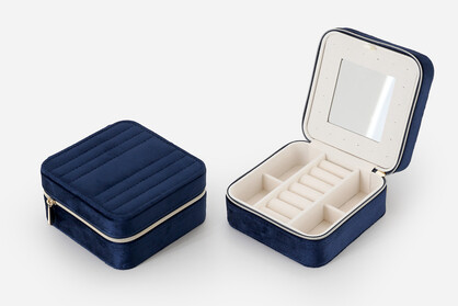 Velvet Jewellery Cube-Hunter Green