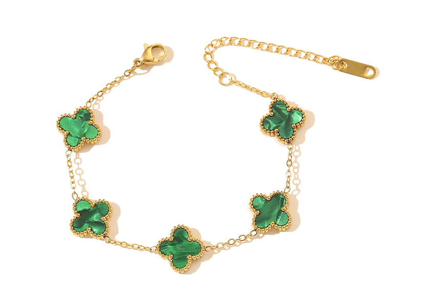 Stainless Steel Clover Bracelet - New Green