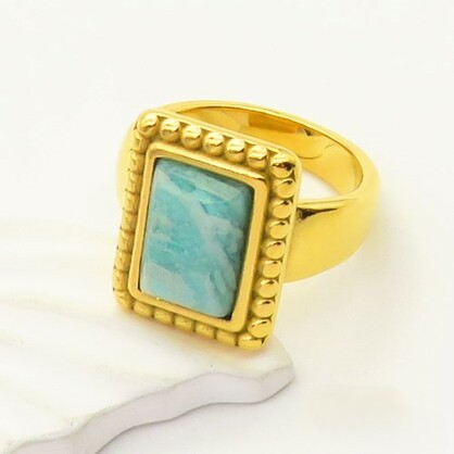 Stainless Steel Necklace-Amazonite