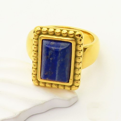 Stainless Steel Necklace-Lapis