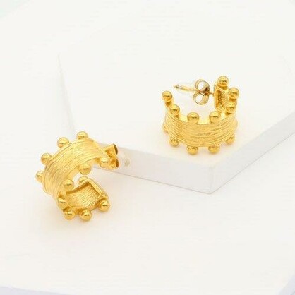 Stainless Steel Luxe-Harmony Hoops/Gold