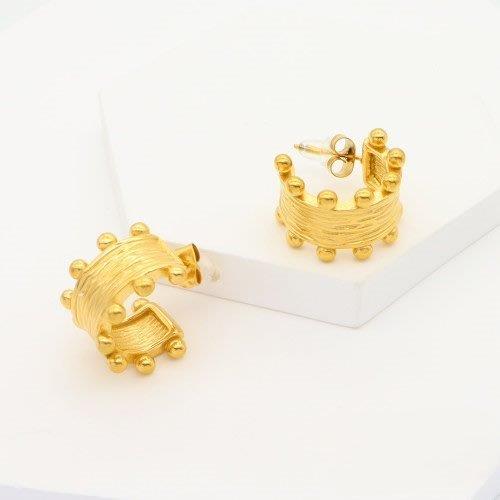 Stainless Steel Luxe-Harmony Hoops/Gold