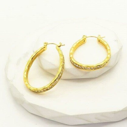 Stainless Steel Luxe-Large CZ Hoop