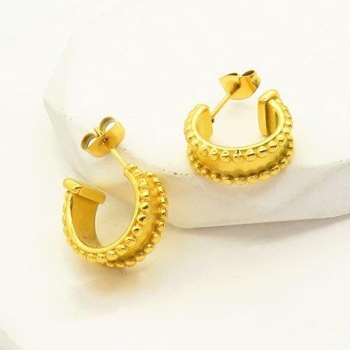 Stainless Steel Luxe-Textured Hoops