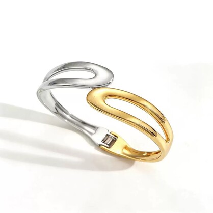 Stainless Steel 2 Tone Bangle