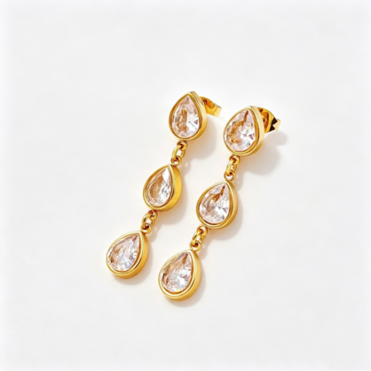 Stainless Steel CZ Earrings