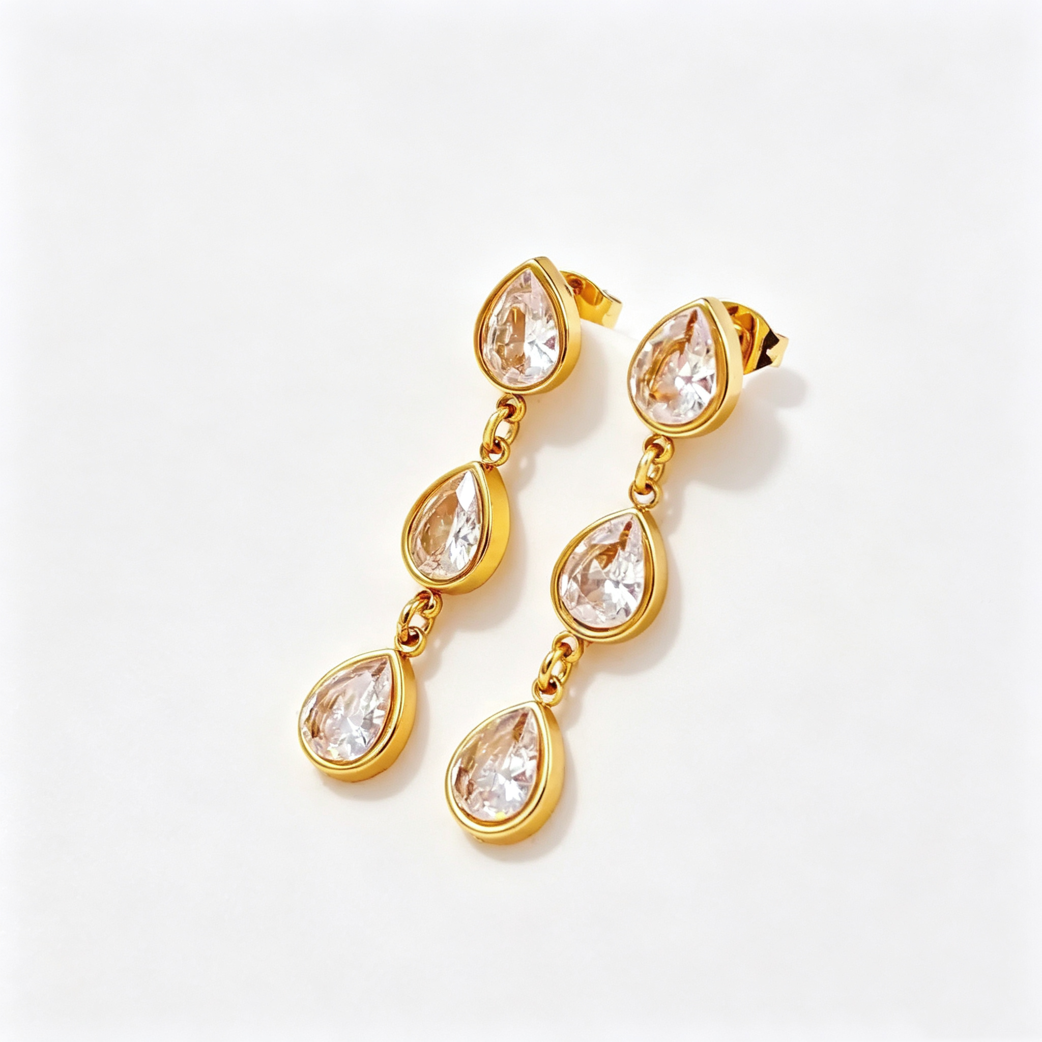 Stainless Steel CZ Earrings