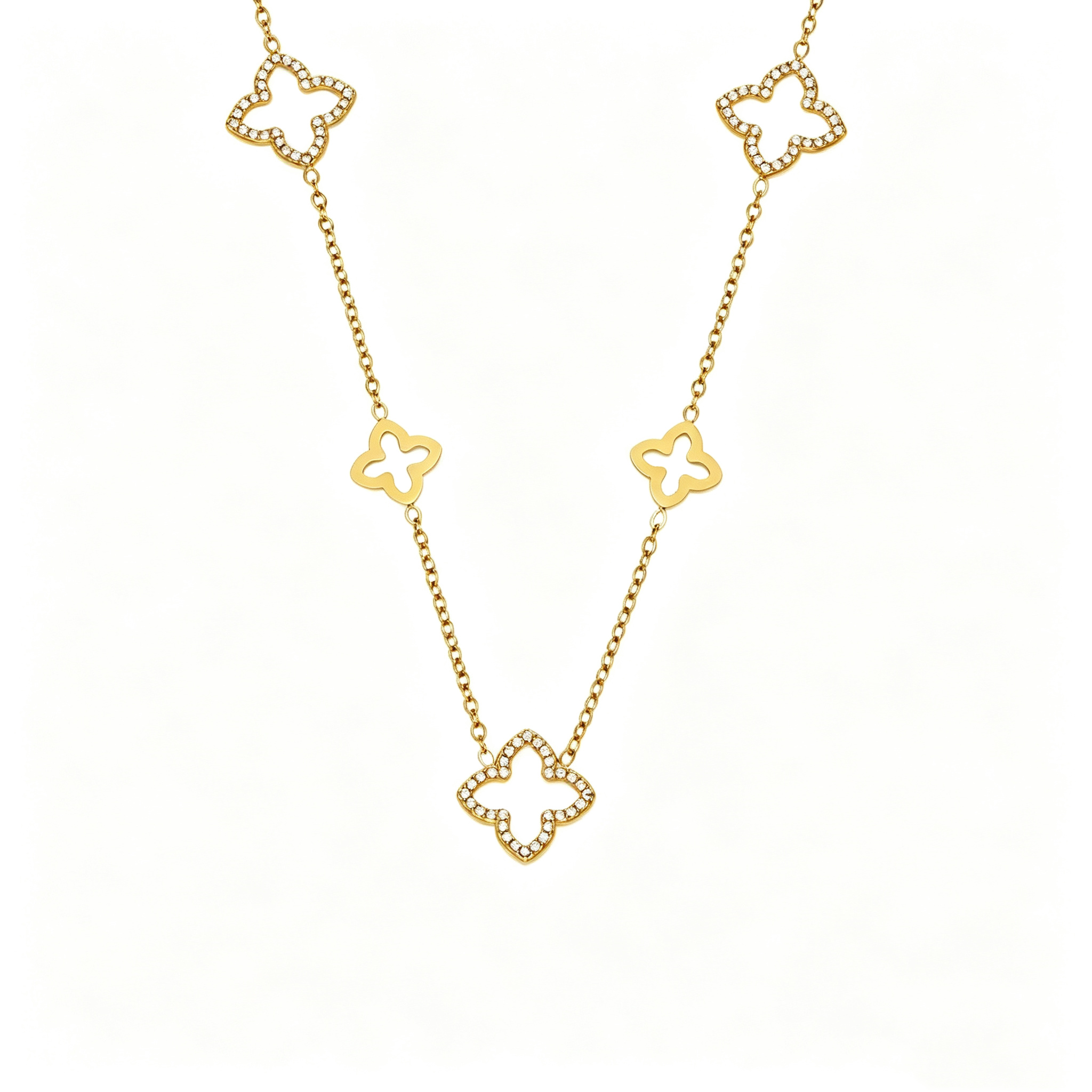 Stainless steel Multi Clover Necklace