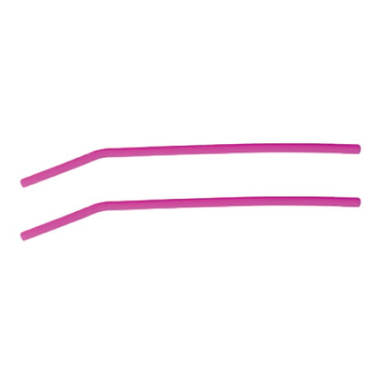 Silicone 8mm Straws – Bent (Bright Pink)