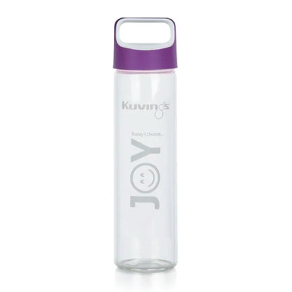 Joy Glass Sports Bottle with Handle – Purple