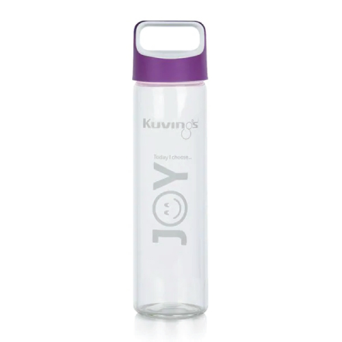 Joy Glass Sports Bottle with Handle – Purple