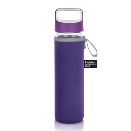Joy Glass Sports Bottle with Handle – Purple