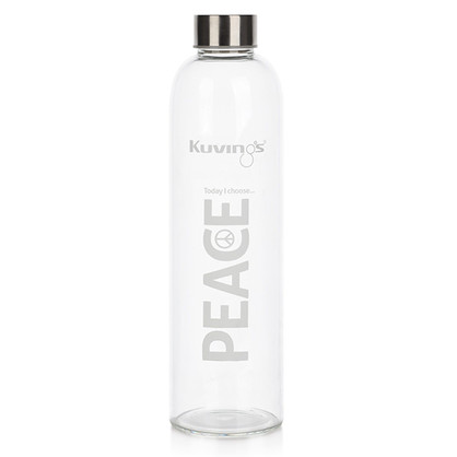 Peace – 1 Litre Glass Bottle with Stainless Steel Lid