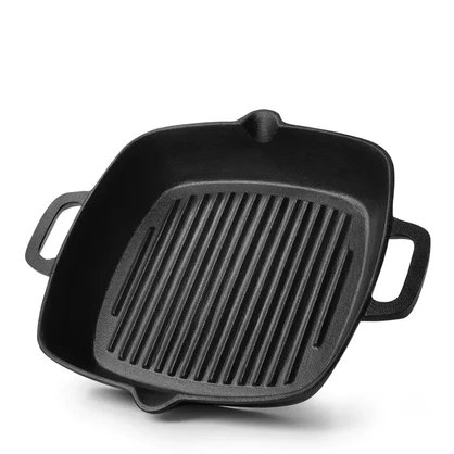 Non-Stick Cast Iron Square Grill Pan 26 x 5.3cm