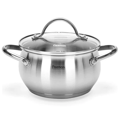 Stockpot with Glass Lid Stainless Steel 1.8 LTR - MARTINEZ Series