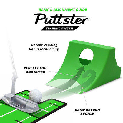 Puttster Golf Putting System with Guide and Ramp