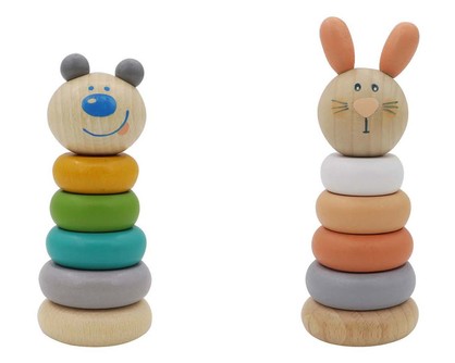 Wooden Bunny & Bear Stacking Toy